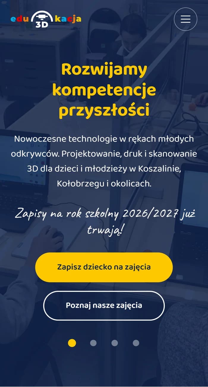Strona Edu3Dkacja nad morzem na telefonie